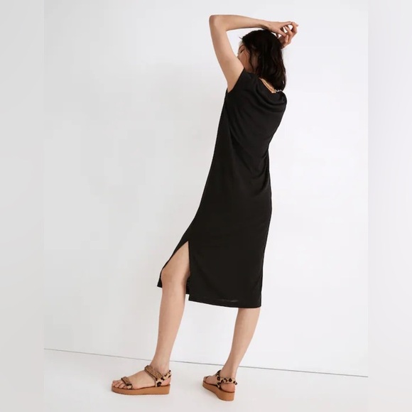 Madewell V Neck Muscle Tank Dress in Black - Picture 9 of 10